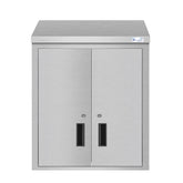 24 in. Kitchen Wall Cabinet with Hinged Doors and 2 shelves in Stainless-Steel (KM-WMC-1524-S)